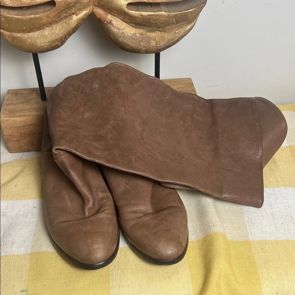 J. Crew Made in Italy  Brown Leather Combat Boots - Picture 4 of 13